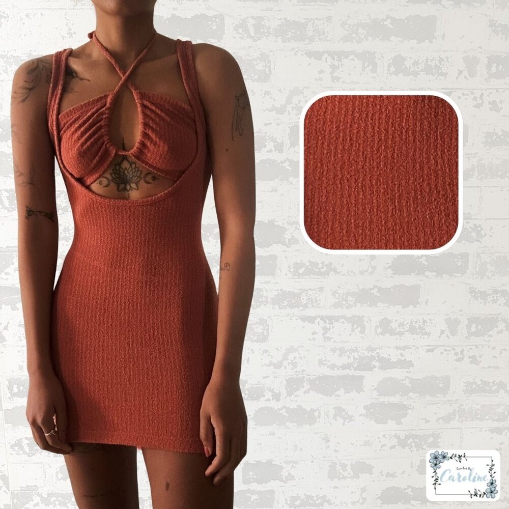 Audrey 3+1 Mini Dress in Burnt Orange, S